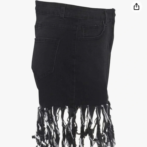 NEW Fringed Jean Shorts Women High Waist Washed Ripped Denim Shorts Butt-Lifting - Picture 7 of 9